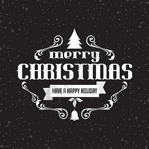 祝你圣诞快乐庆典标题标签刻字插图字体卡片打印艺术绘画背景图片