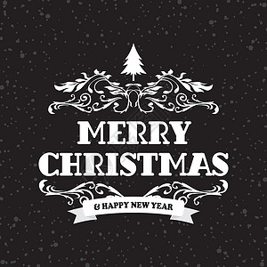 祝你圣诞快乐艺术标签庆典标题字体刻字插图打印绘画卡片背景图片