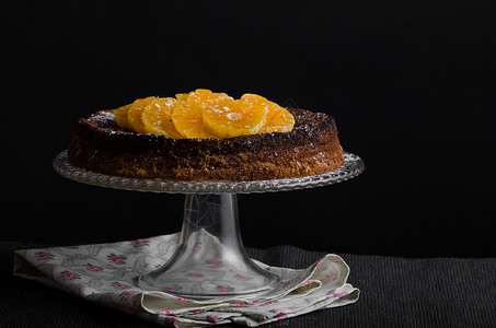橙色蛋糕加蜂蜜食物核桃广告胡桃美食橘子文字甜点蛋糕盘糕点背景图片