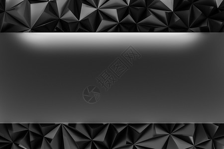 黑色三角形具有复制空间的抽象黑色低聚背景 3d rende墙纸岩石框架运动宝石坡度横幅艺术石头三角形背景