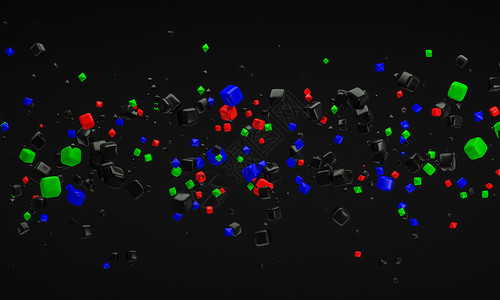 抽象 RGB 原子纳米技术粒子背景 3d 渲染背景图片