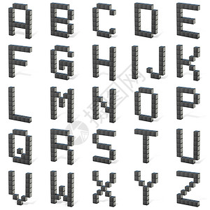 8 位字型 大写字母 All 3D背景图片