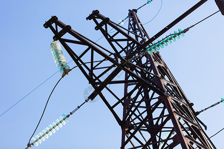 高压电极网格金属电气蓝色工程国家车站电缆活力天空高清图片