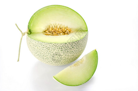 白色的绿瓜水果饮食西瓜热带食物蔬菜绿色背景图片