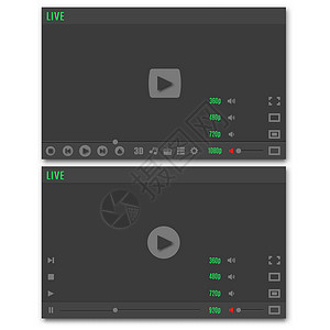 视频画质高清视频播放器 矢量插图材料酒吧网站界面转盘控制收音机屏幕技术皮肤设计图片