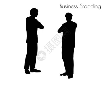 商业站立 pos 的人冒充剪影插图就业男人职业姿势工作阴影男性背景图片