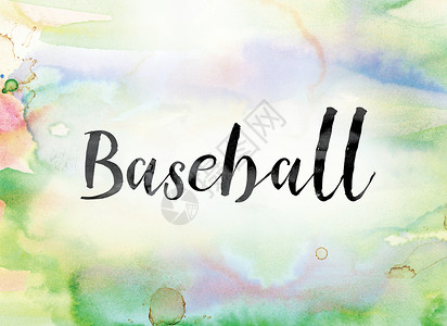棒球彩色水彩和水墨字 Ar背景图片