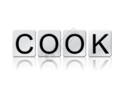 cookCook 孤立的平铺字母概念和主题背景