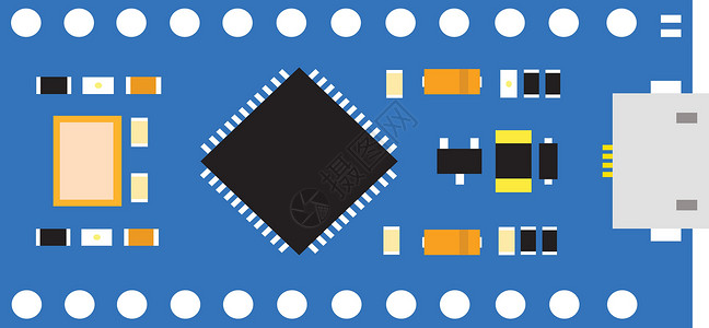 苏丹纳米特带有微控制器的 DIY 电子纳米板设计图片