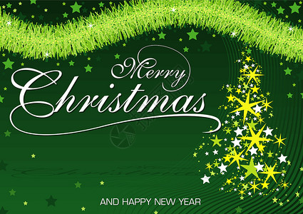 绿色圣诞快乐点点问候语线条繁星墙纸星星快乐海浪卡片插图背景图片