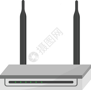 路由器天线有两个天线的无线接入点概念宽带标签中心互联网网关商业技术网络防火墙硬件插画