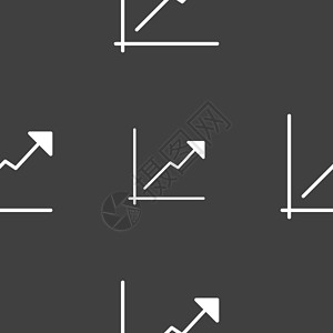 克罗托内图表图标标志 灰色背景上的无缝模式 韦克托艺术插图统计黑色生长报告酒吧数据金融进步插画