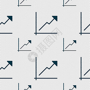 克罗托内图表图标标志 具有几何纹理的无缝模式 韦克托金融利润数据营销生长网络进步销售量预报流动插画
