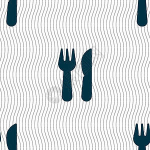 叉子刀越过刀图标标志的叉子 具有几何纹理的无缝模式 韦克托菜单晚餐银器工作室餐厅质量厨房盘子艺术用餐插画