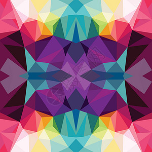 抽象多彩三角几何背景风格平方彩虹三角形正方形马赛克粉色装饰黄色蓝色背景图片