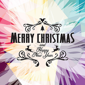 祝你圣诞快乐 colorfu标签绘画打印刻字艺术彩虹标题插图庆典字体背景图片