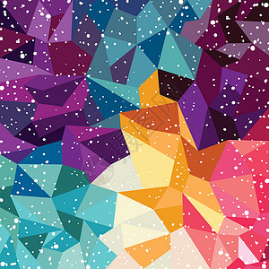 抽象多彩三角几何背景三角形平方风格正方形装饰墙纸彩虹粉色马赛克黄色背景图片