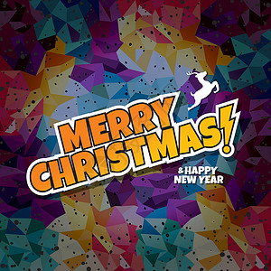 祝你圣诞快乐 colorfu刻字标题绘画艺术卡片打印插图字体彩虹庆典背景图片