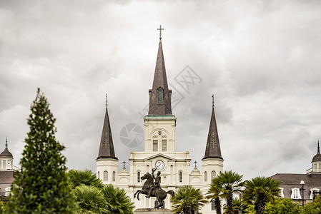 圣路易斯大教堂蓝色大教堂建筑学宗教水平摄影照片地标教会正方形背景图片