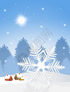 冬天的雪花帽子季节插图背景图片