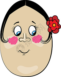 圣玛丽斧30号卡通蛋脸特征套装国家女孩戏服粉色精神乐趣发型情绪探戈插画