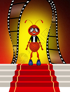 金球奖奥斯卡之夜动物天赋线圈电影蚂蚁颁奖快乐塑像报酬插图背景