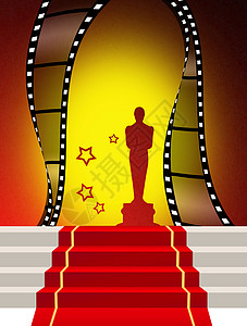 红地毯报酬演员颁奖塑像快乐线圈插图电影高清图片