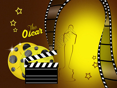 奥斯卡之夜颁奖插图塑像线圈报酬快乐演员电影背景图片