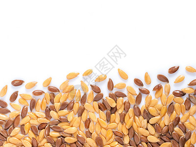 黄金和棕色麻叶种子小麦谷物纤维植物高架脂肪食物营养粮食亚麻背景图片