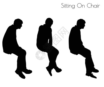 坐在椅子上姿势的人 pos男性男生黑色冒充插图男人剪影阴影背景图片