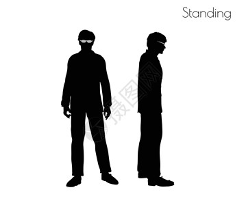 站在 pos 的人黑色插图剪影阴影男人男性姿势冒充背景图片