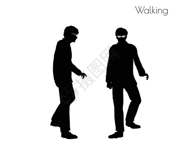 步行 pos 的人姿势阴影男生男性冒充黑色男人插图剪影背景图片