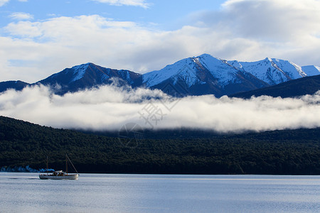 直挂云帆南岛新西兰州北阿努湖美丽景色背景