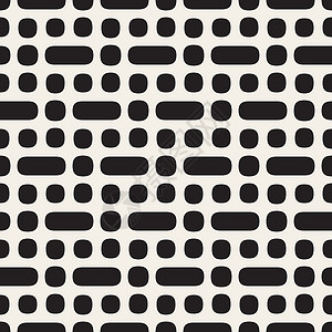 黑色简约圆圈矢量无缝黑色和白色圆形几何图案格子马赛克织物窗饰打印墙纸创造力网格蕾丝圆圈插画