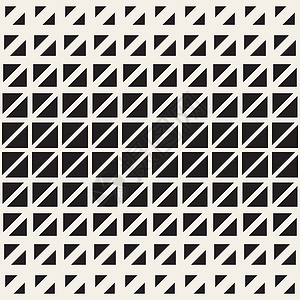 三角网格矢量无缝黑白三角半色调网格几何图案风格纺织品装饰格子样本六边形三角形打印装饰品编织插画