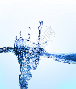 白背带泡泡的纯净清洁淡水喷洒背景图片