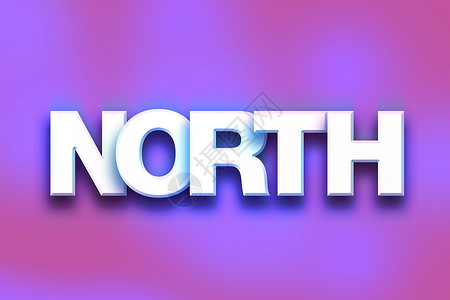 北行北概念色彩多彩的字词艺术背景