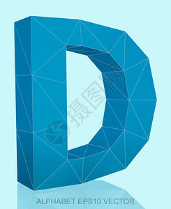 摘要 蓝色 3D多边形D 反射 EPS 10矢量数字创造力阴影凸版三角形英语字母字体收藏几何学背景图片