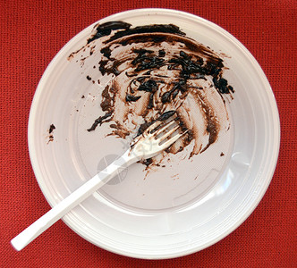 深巧克力蛋糕甜点红色遗迹食物咖啡杯白色塑料盘子可可背景图片
