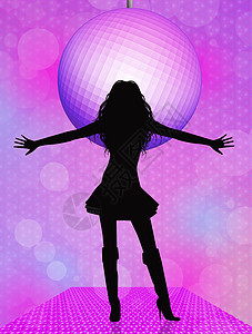 迪斯科夜夜俱乐部舞蹈女性俱乐部乐趣插图技术娱乐音乐成人舞蹈家背景图片