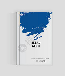 小册子设计蓝色抽象设计打印水彩手绘复古传单插图名片框架草图印迹插画