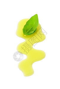 橄榄油细雨和叶烹饪美食液体黄色药草健康叶子食物高清图片