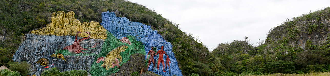 维纳莱斯谷前史的穆拉尔旅游地标壁画背景图片