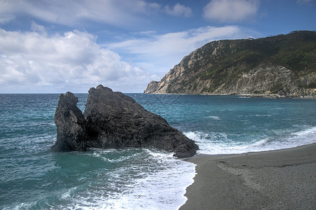 意大利利古里亚海岸旅行的意大利海景旅游假期游客背景图片