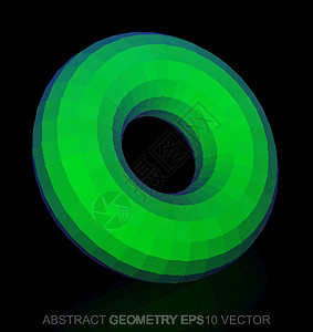 抽象几何低聚绿色圆环  EPS 10矢量图蓝色圆圈反射多边形戒指测量几何学长方形创造力坡度背景图片