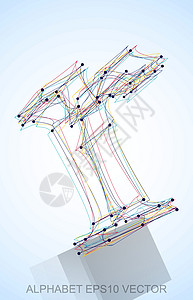 多色速写 R 的矢量插图 手绘 3D R蓝色金属字母草图小写艺术字体英语反射数字背景图片