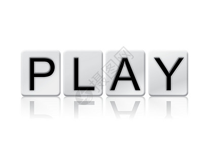playPlay 孤立的平铺字母概念和主题背景