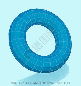 抽象几何 低聚蓝色图象 EPS 10 矢量数字创造力反射等距戒指多边形圆环长方形插图测量背景图片