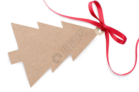 圣诞礼品标签问候语展示卡片丝带丝绸空白季节性背景图片