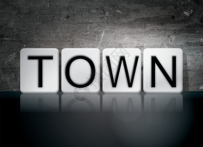 城镇平铺字母概念和主题背景图片